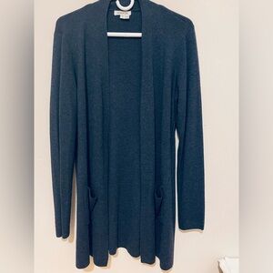 Orvis Dark Blue Wool Open Front Cardigan
